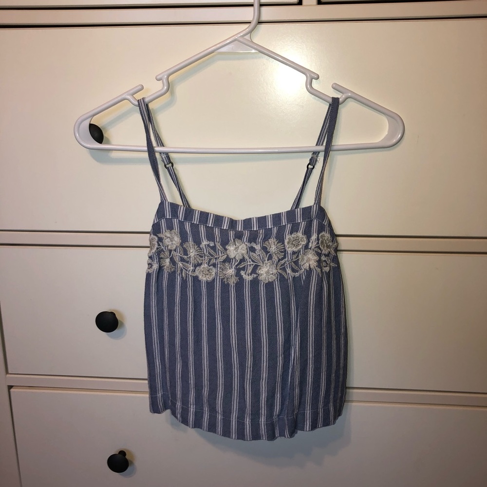 Blue, spaghetti strap crop top